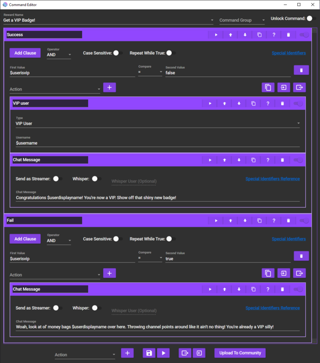 Screenshot of VIP badge Channel Point redemption