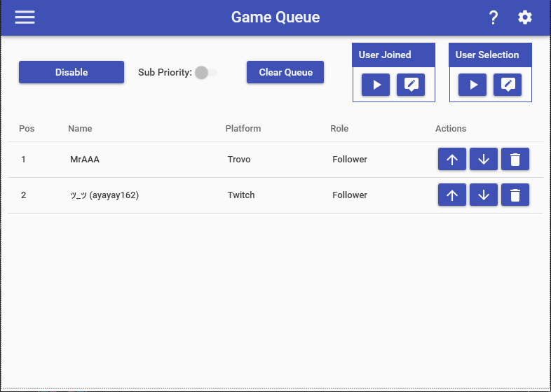 Game Queue